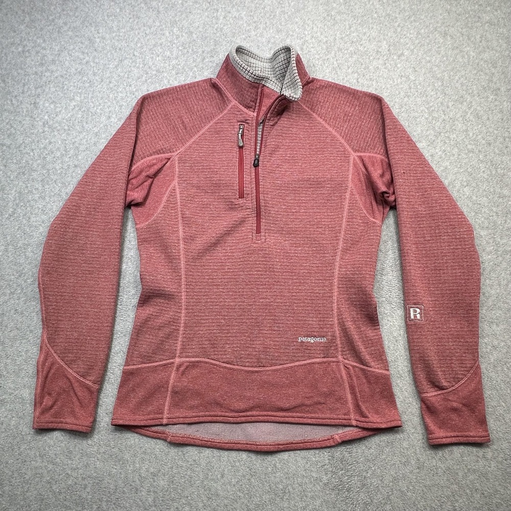 Patagonia R1 Flash Pullover Womens Small Pink Grid Fleece Quarter Zip Baselayer